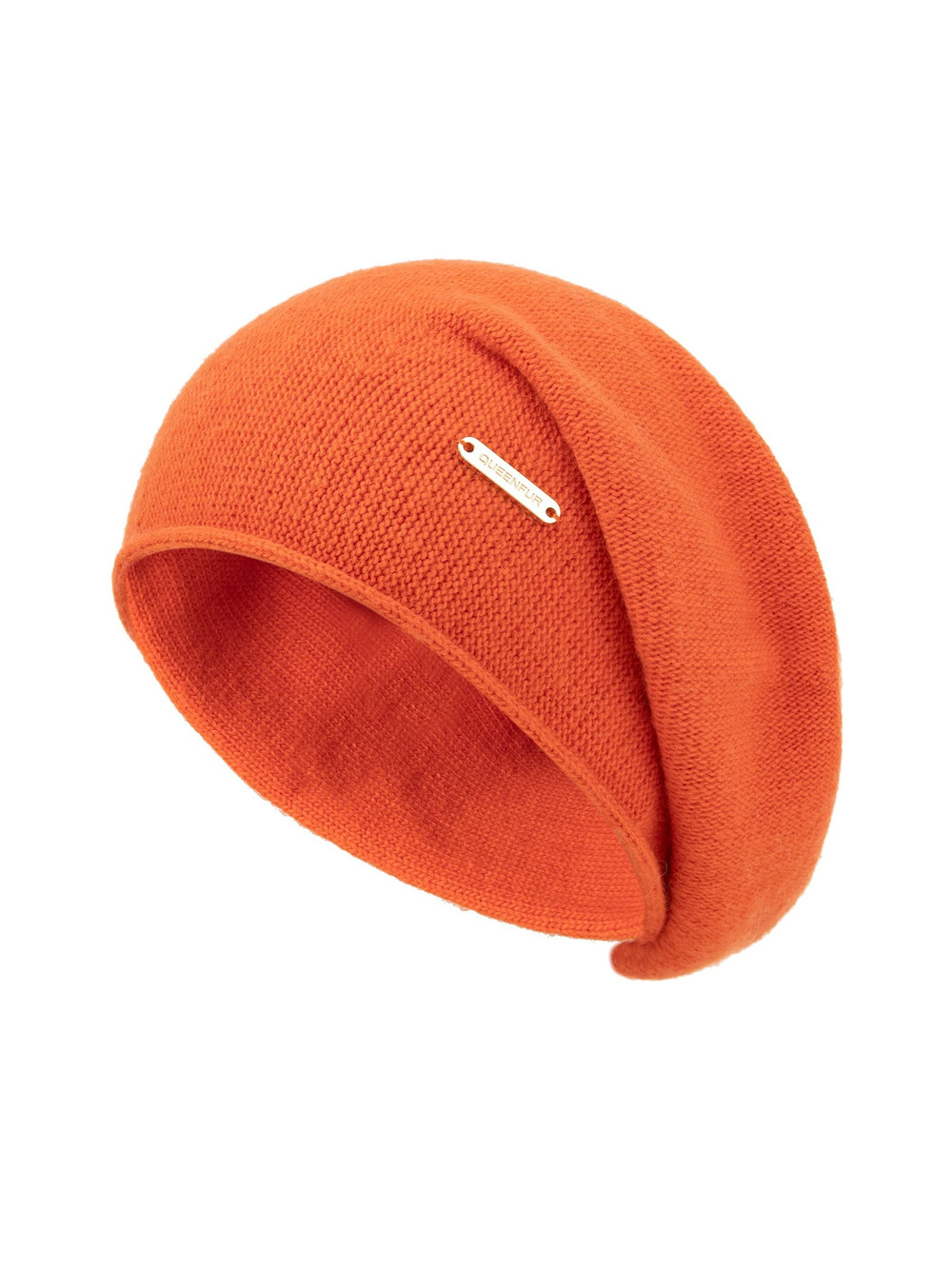 Knit Slouchy Beanie Hats for Women Cashmere Ski Cap Knitted | Orange | Size OS